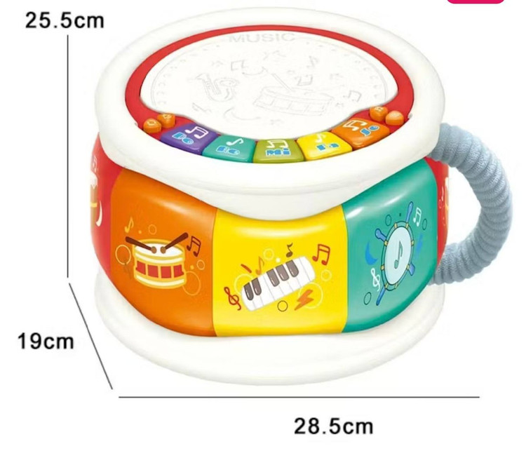 طبل موزیکال کودک Teeto Toys با دکمههای رنگی و قابلیت پخش موسیقی و نور